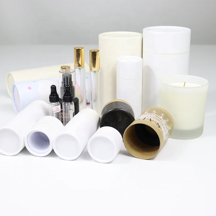 Biodegradable kraft Paper round Tube For Cosmetics lipstick Lip Balm Tubes baby eye face cream circle box