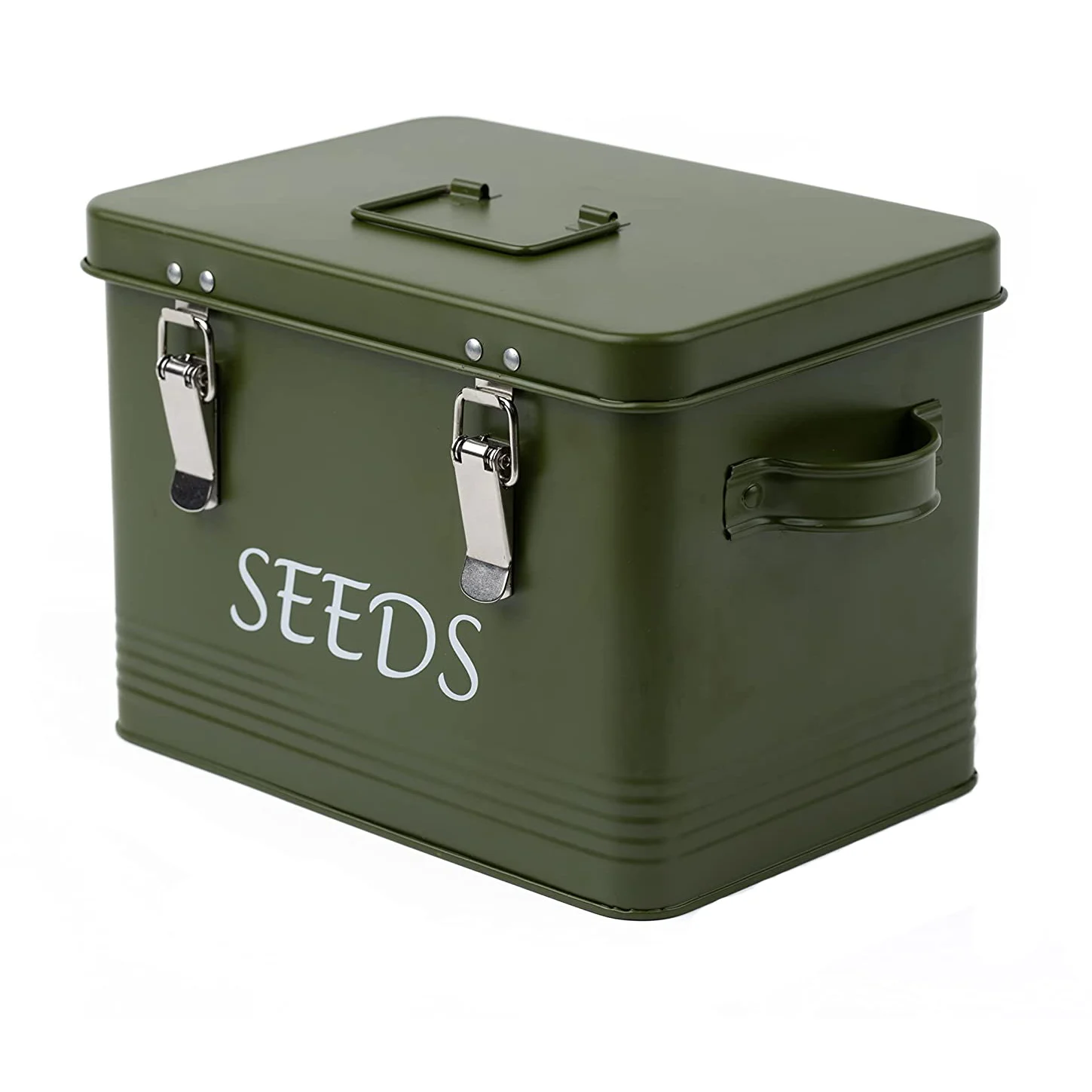 Металлический органайзер для хранения садовых семян Оловянная коробка с разделителями и защелками корзина оцинкованных