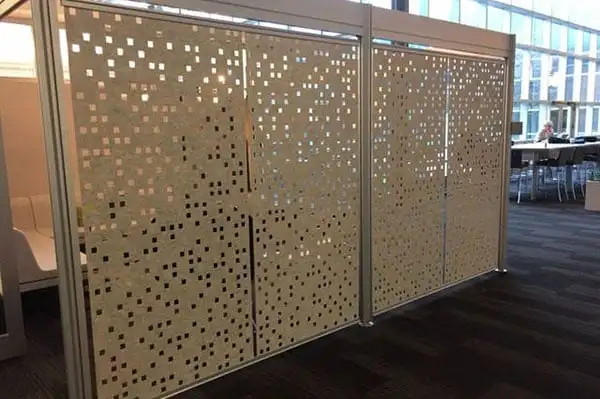 Design living office decor sliding door wall interior panel screen movable partition foldable room metal divider black shelf