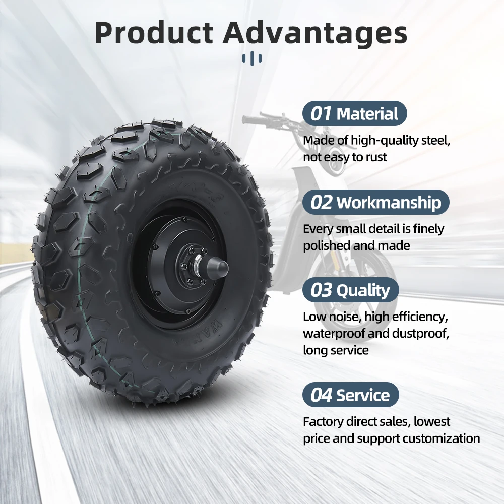 14.5 Inch 48V Wheel Hub Motor Kit 350W 200Kg Front Wheel Drive Electric Bike Kits