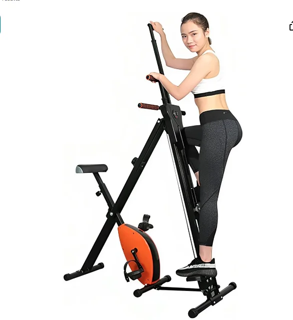 Vertical Climber & Exercise Bike 2-in-1 Home Gym, Adjustable Exercise Machine, 8-Level Magnetic Resistance Exercise Bike