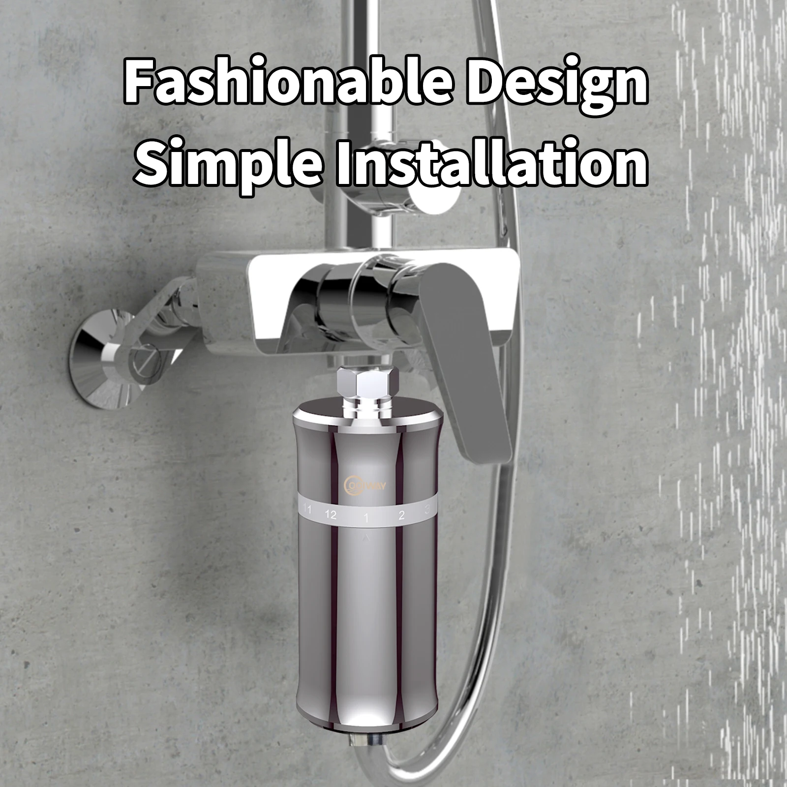 Portable Replaceable Chrome Chlorine Removal Water Purifier Activated Carbon KDF Shower Filter