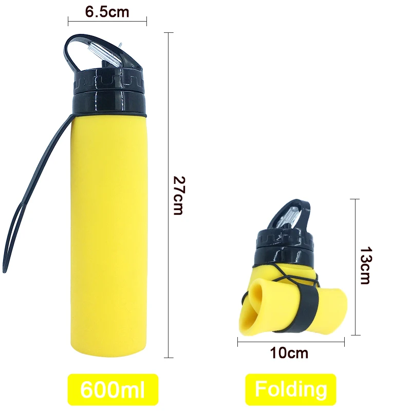 Price Superior Quality Durable Resistant Reusable Silicone Rubber Water Bottle Outdoor Reuse able Water Bottle