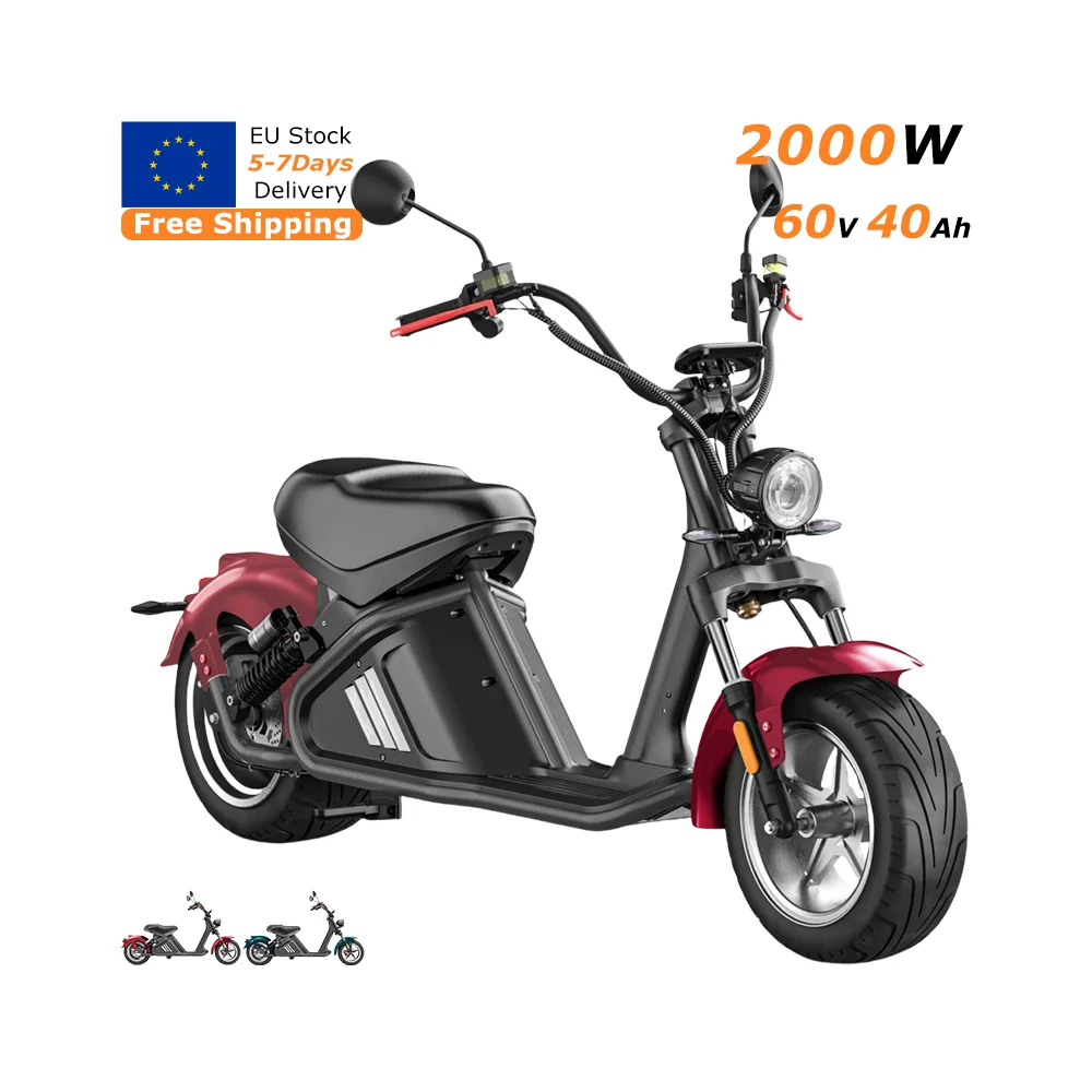 Eahora M2 EEC EU Stock Citycoco Электрический измельчитель 2000 Вт 14-дюймовые толстые шины электрические скутеры мотоцикл