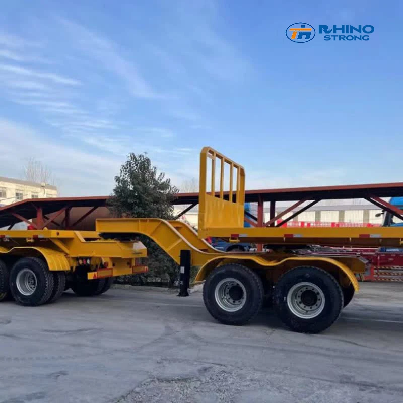 Double 20 feet 40ft Container Chassis Tri Axle Trailer Interlink Flatbed Superlink Trailer Flatdeck Super link  semi trailer