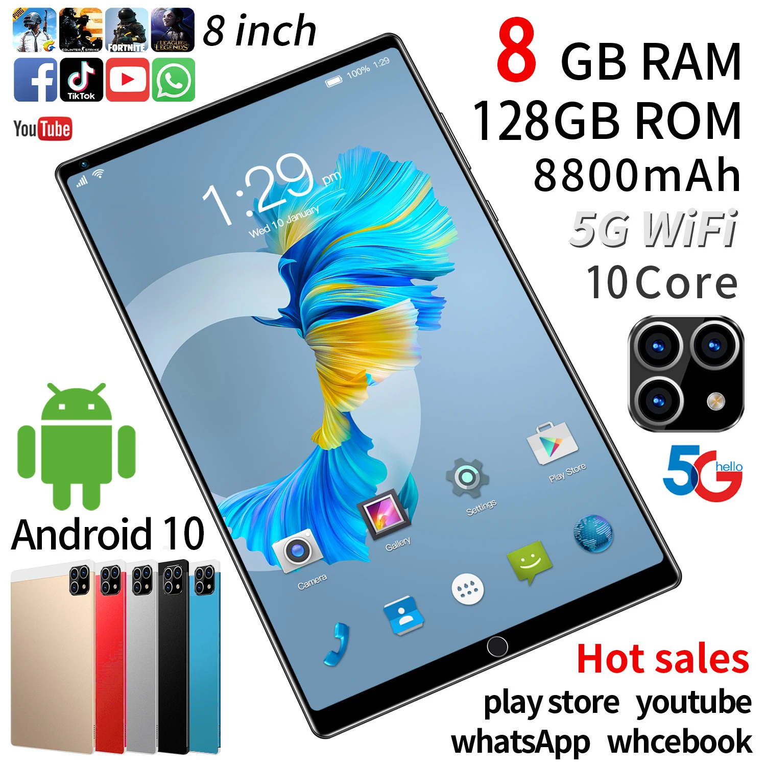 Best Android Tablet Hot Selling Amazon Mini Tab OEM 8 Inch Tablets PC For Kids Educational Entertainment Tablet