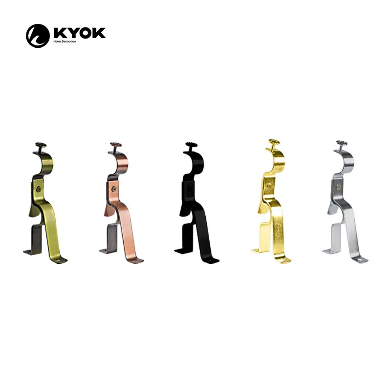 KYOK home decoration extendable curtain poles 2m 3m metal window curtain poles telescoping curtain rod with glass finial D910