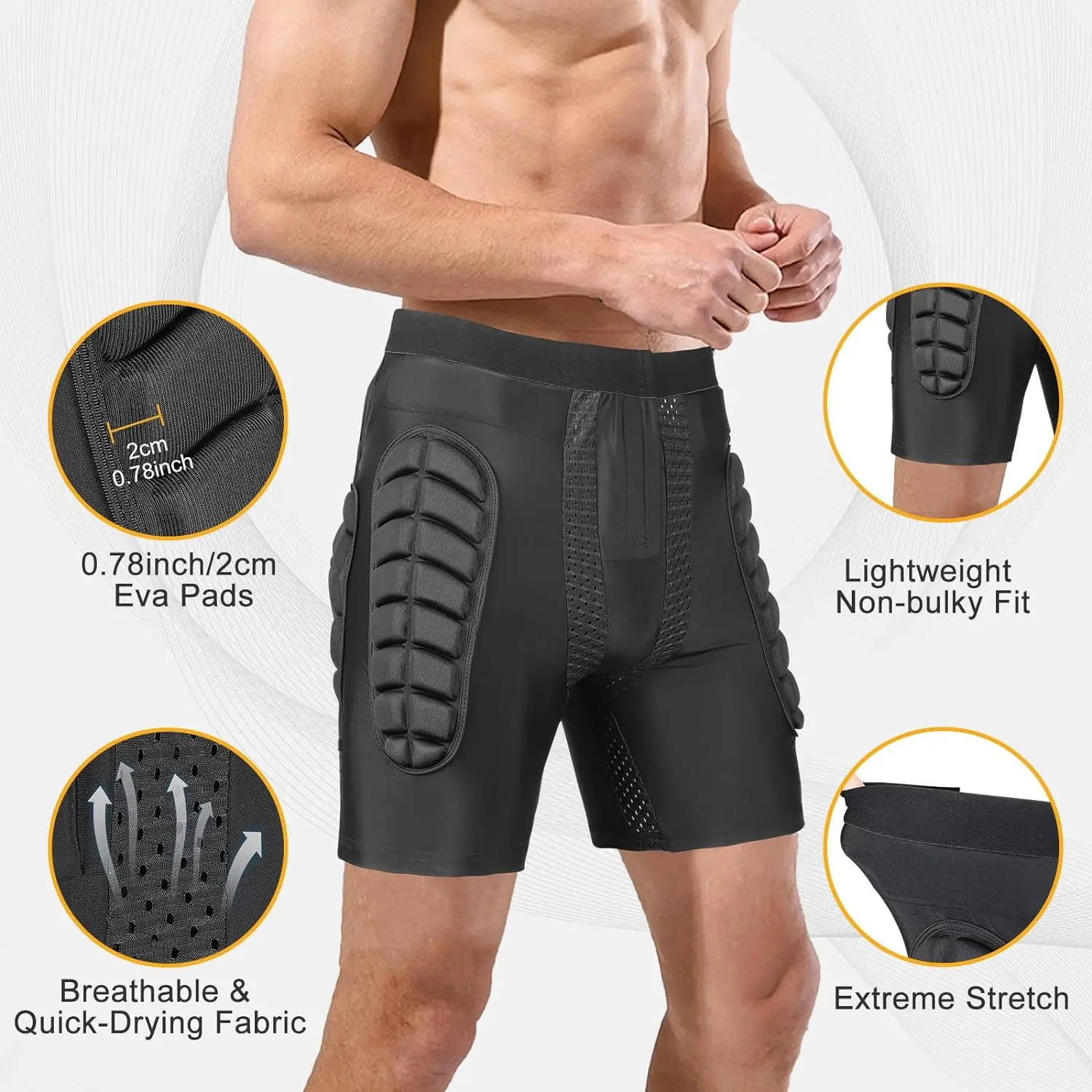 Protective Padded Shorts Hip Butt Protector EVA Padded Short Pants Protective Gear Guard Skating Snowboard Skiing Skateboarding