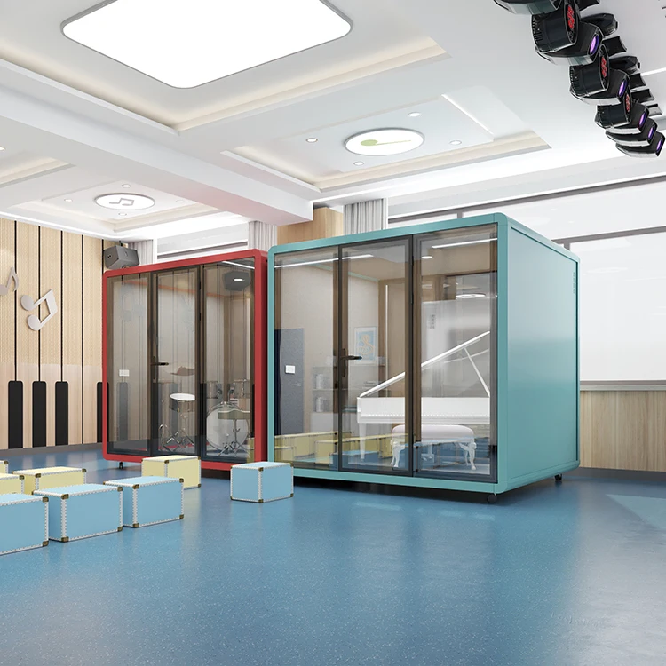 New Design Soundproof Booth Office Private Pods 4 Person Meeting Pod Training Built-in 4000K Natural Light CE