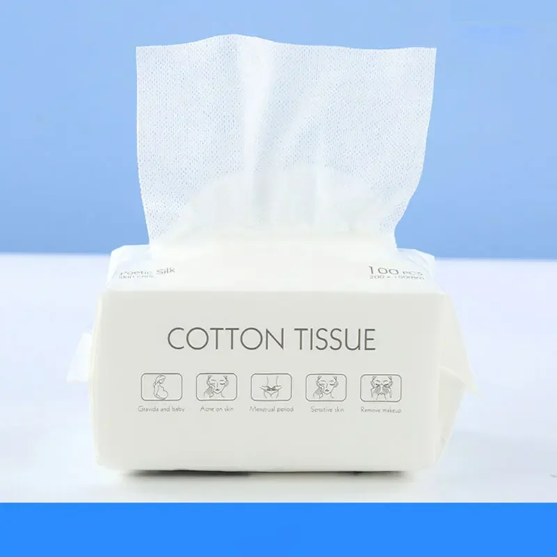 Custom Logo Cotton Tissue Face Disposable Cotton Face Towel Cleansing Dry Wipes Cotton Towel