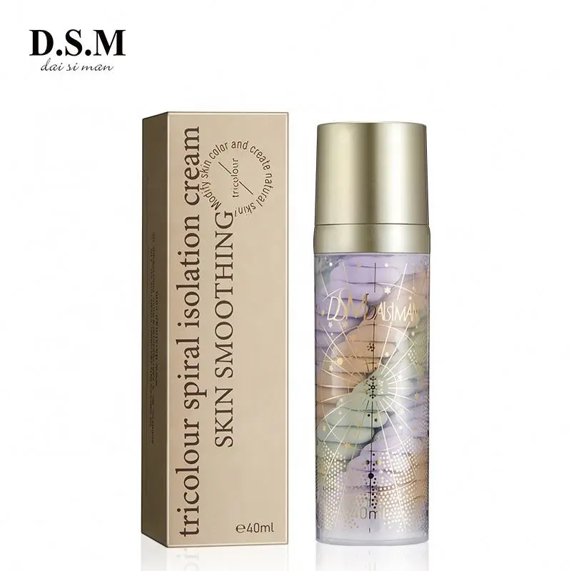 OEM Cheap Price Tricolor Spiral Isolation Primer Natural Whitening Waterproof Foundation Makeup Cream