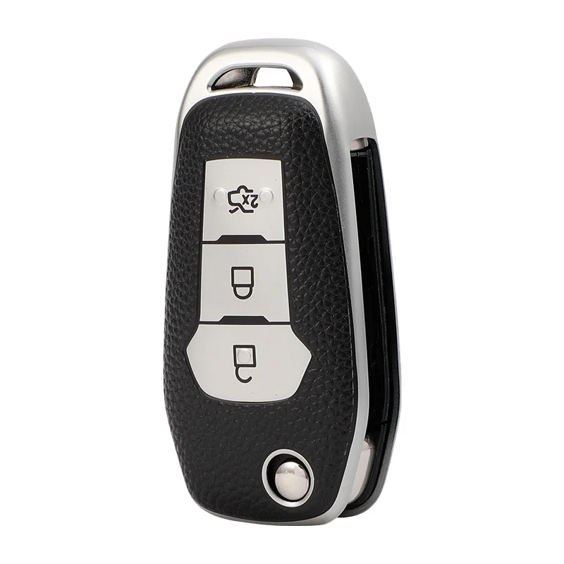 Carbon Car Key Case Cover For Ford  Edge Mondeo Taurus Leather Quality-Assured Soft Tpu Car Key Skin Protective Shell  2