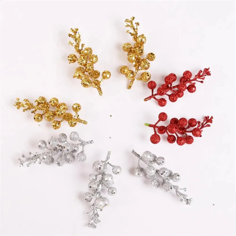Christmas Berries Glittery DIY Craft Polystyrene Styrofoams Add Festive Atmosphere Xmas Flower Branch Home Decoration