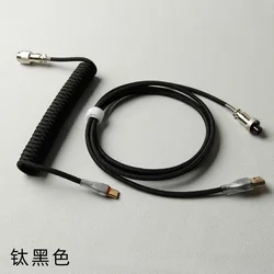 Custom Nylon Braided Gx16 Tpu USB C Spring Aviator Cable Gaming keyboard cable coil Mechanical Keyboard Coiled Cables