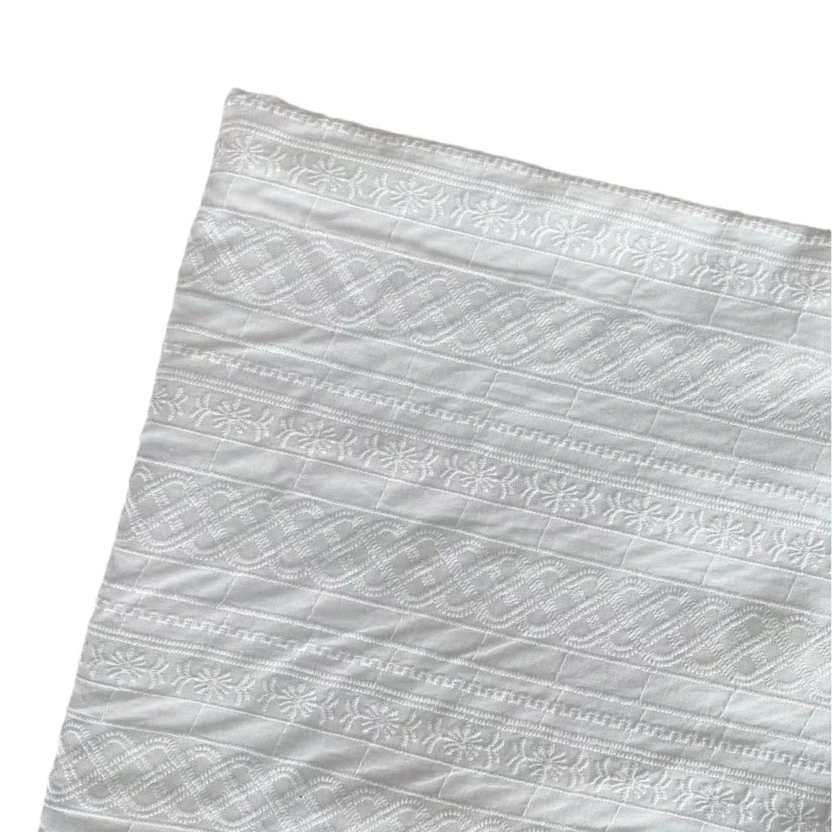 Competitive Price White Embroidered Bridal Lace Cotton Voile for Dress shirt