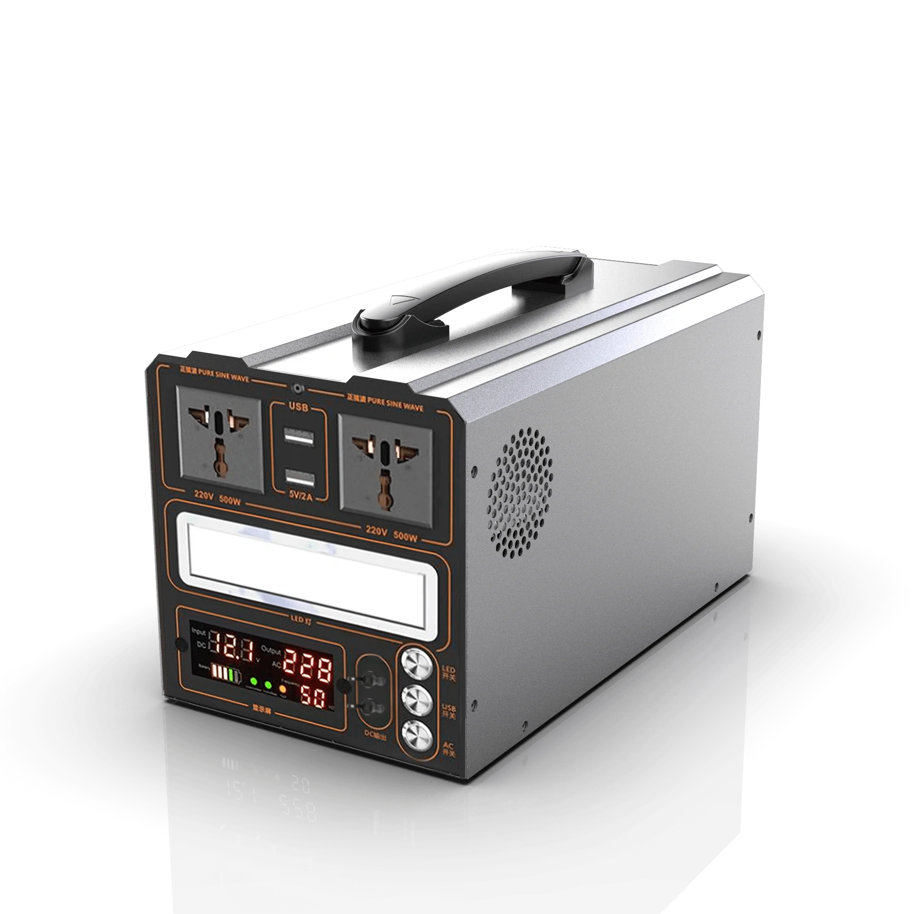 Уличный источник питания для хранения энергии 500 Вт 110 В/220 В USB-станция мобильных телефонов уличный