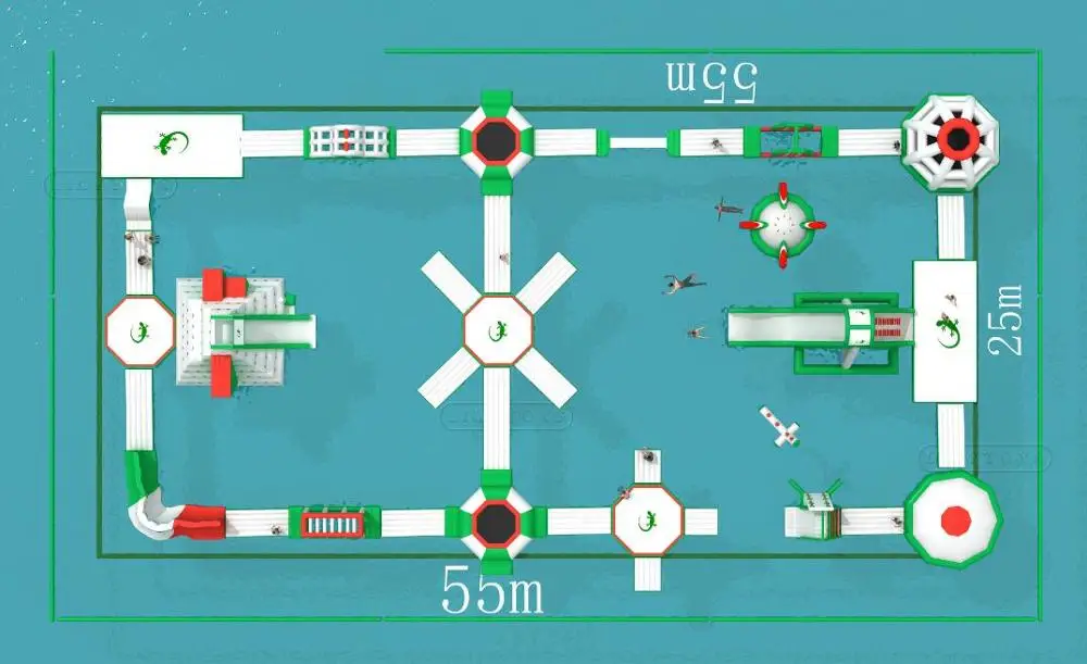 Slide Water Theme Park Game In Philippines / Water Park Slides For Sale Island float inflatable water park