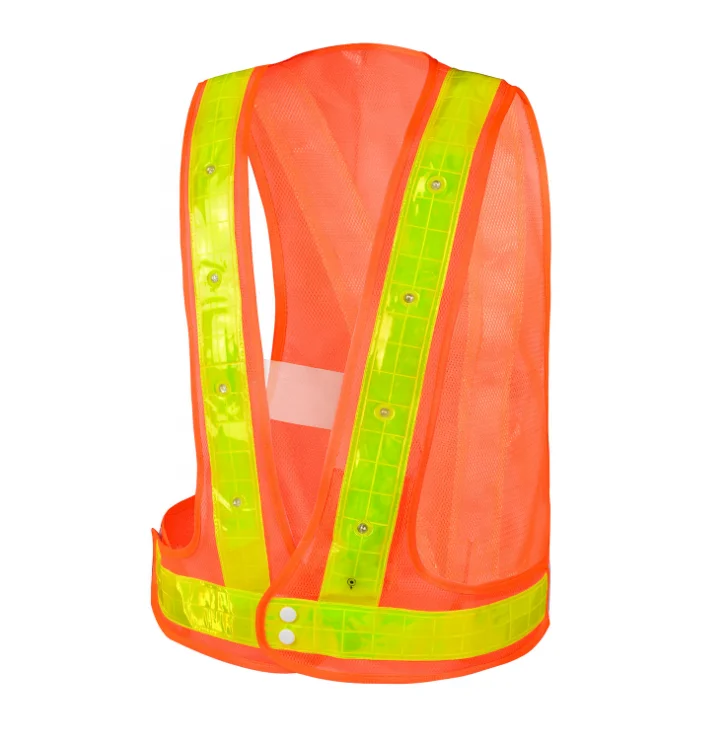 mesh polyester highlight rechargeable traffic Reflective Safety Vest with 16 Led Lights