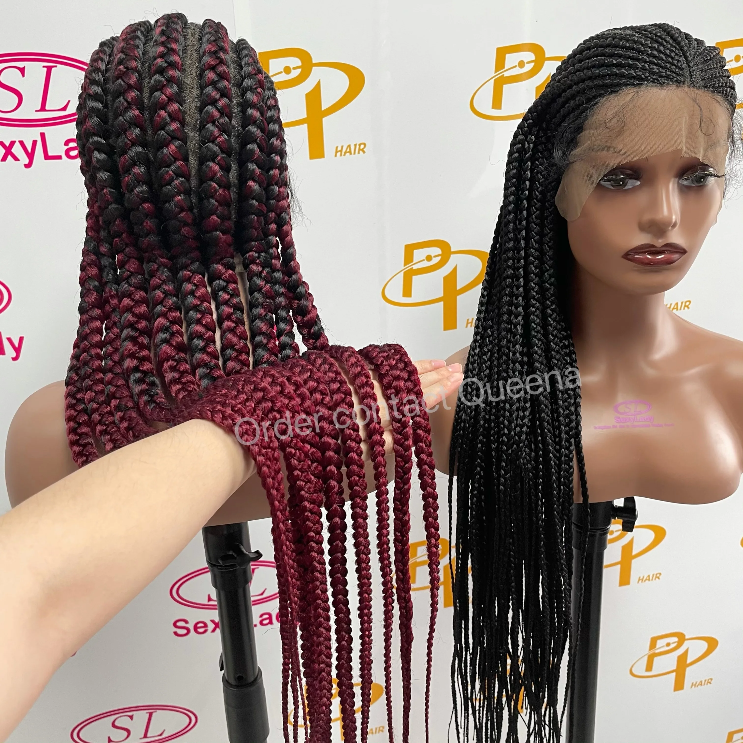 fashion style full lace braided wigs lace front knotless braid wigs knotless braid wigs