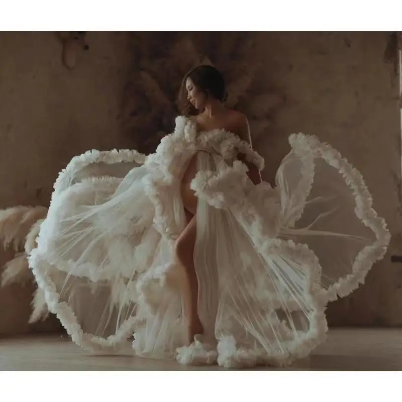 maternity dress photograph use Plus Size Photo Shoot Ball Gown Breathable pregnant Sleeveless CLASSIC maternity robe bridal robe