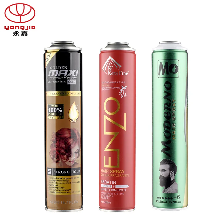 Standard size Tin Plate 500ml spray bottle can strong hold hair spray aerosol