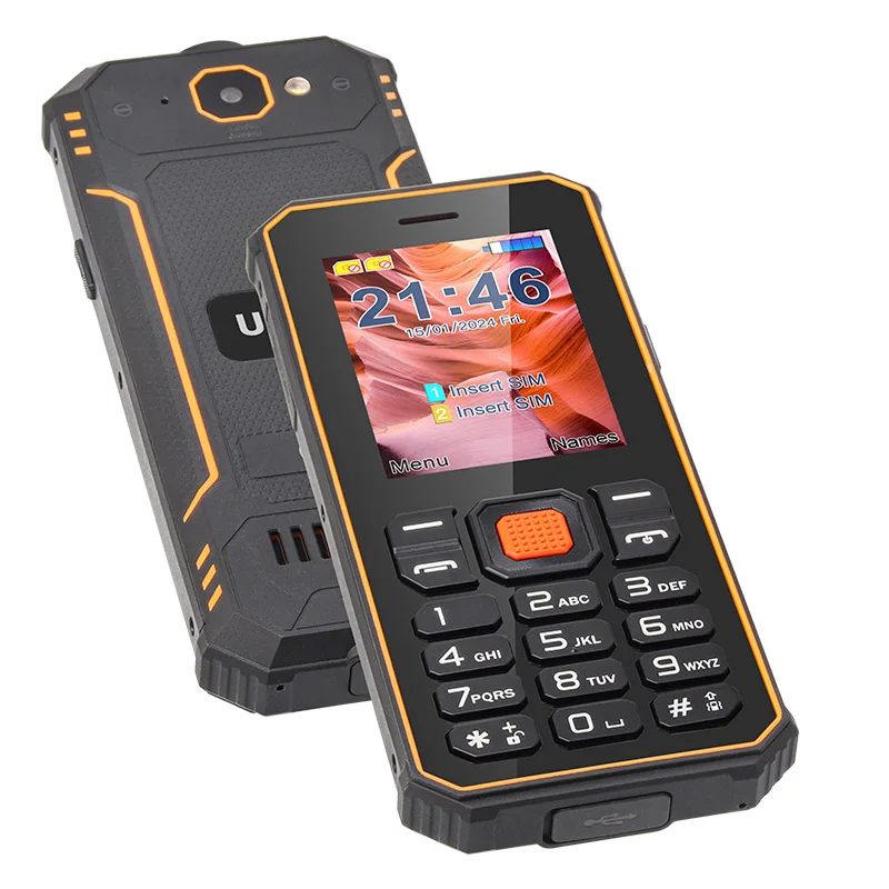 UNIWA S2 IP68 Waterproof Dual SIM Rug Mobile Phone Rugged Keypad Phone with 2500mAh Big Battery
