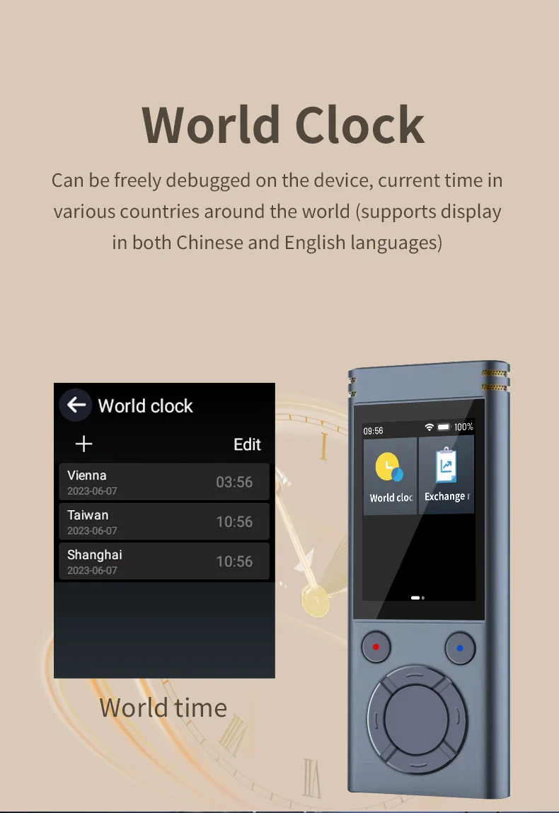 Supports 138 languages portable voice translator is suitable for learning and transcribing class meeting recordings