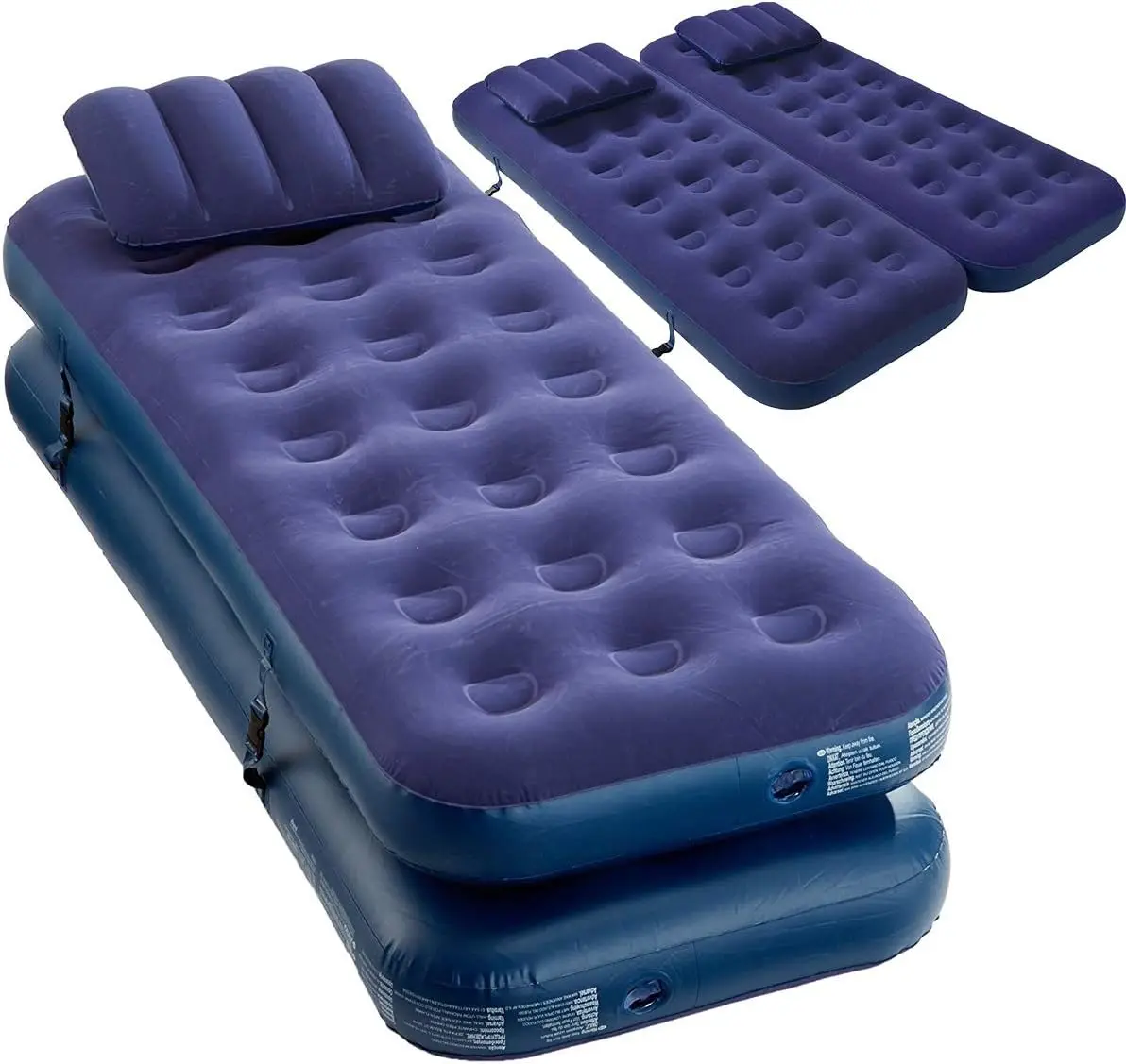High Quality Flocked PVC Full Size Easy Carry Inflatable Air Sleeping Bed Mattress Camping  inflatable mattress Portable bed