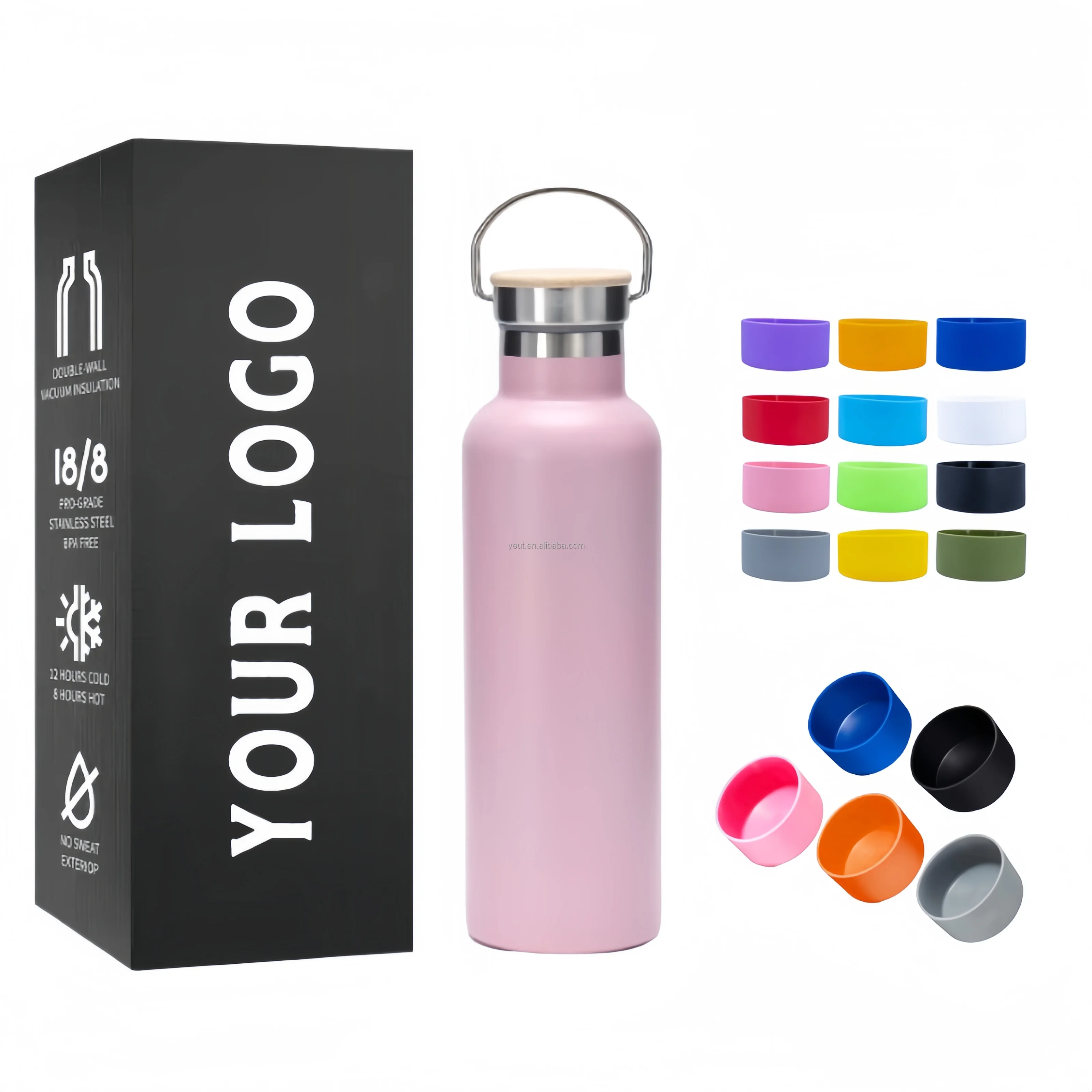 Big Mouth Double-Wall Thermal Flask, Stainless Steel Water Bottle Thermos Vacuum Flask Outdoors Sports Bottle with Lid