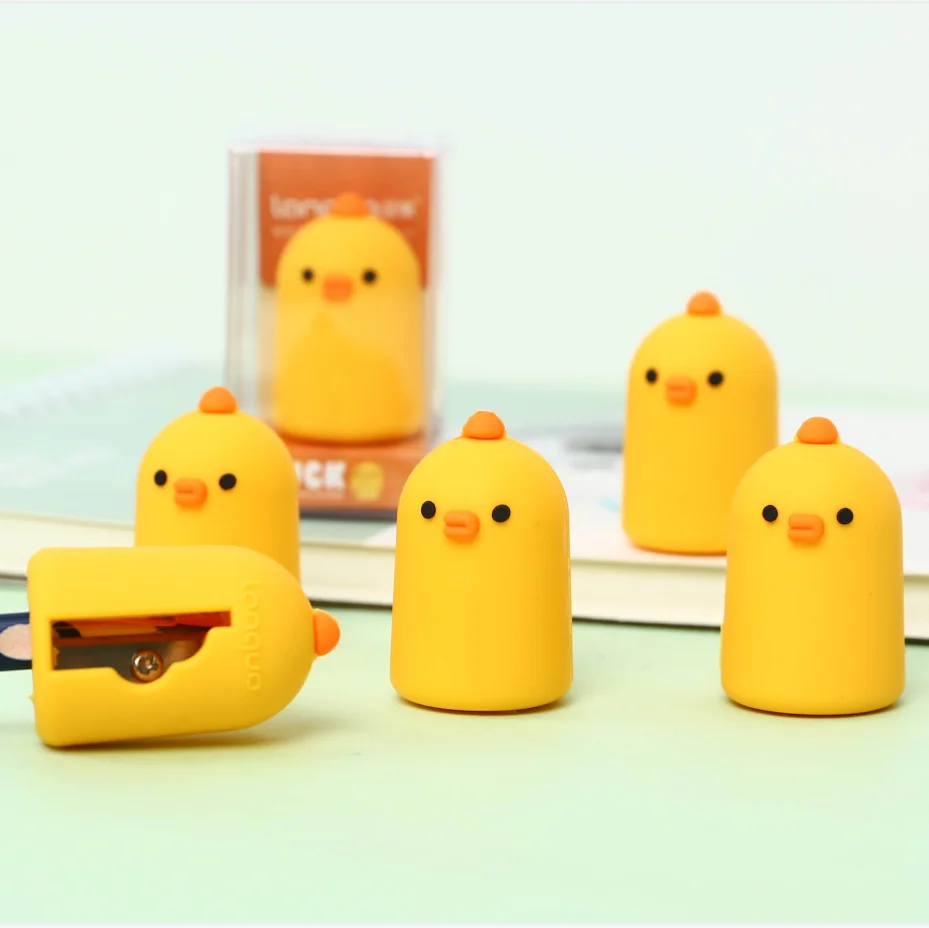 Novelty Little duck Mold PVC Soft Rubber Fashion Pencil Sharpener