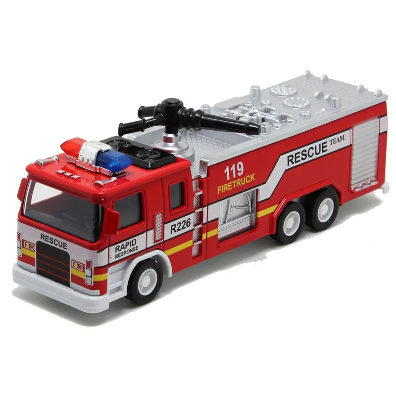 Friction Diecast Toy Vehicles Simulation Fire Truck Stretchable Die cast Truck Model Toys Truck Model Rescue Fire Engine Car Toy