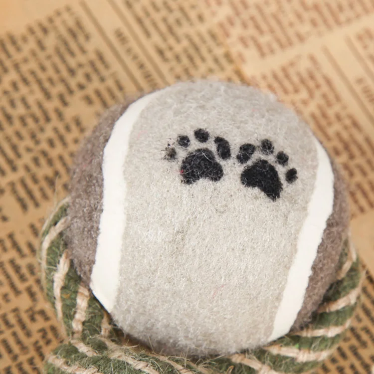 Pet Rope Toy Dumbbell Hemp Rope Ball Dog Toy Chew Tennis Dog Toys