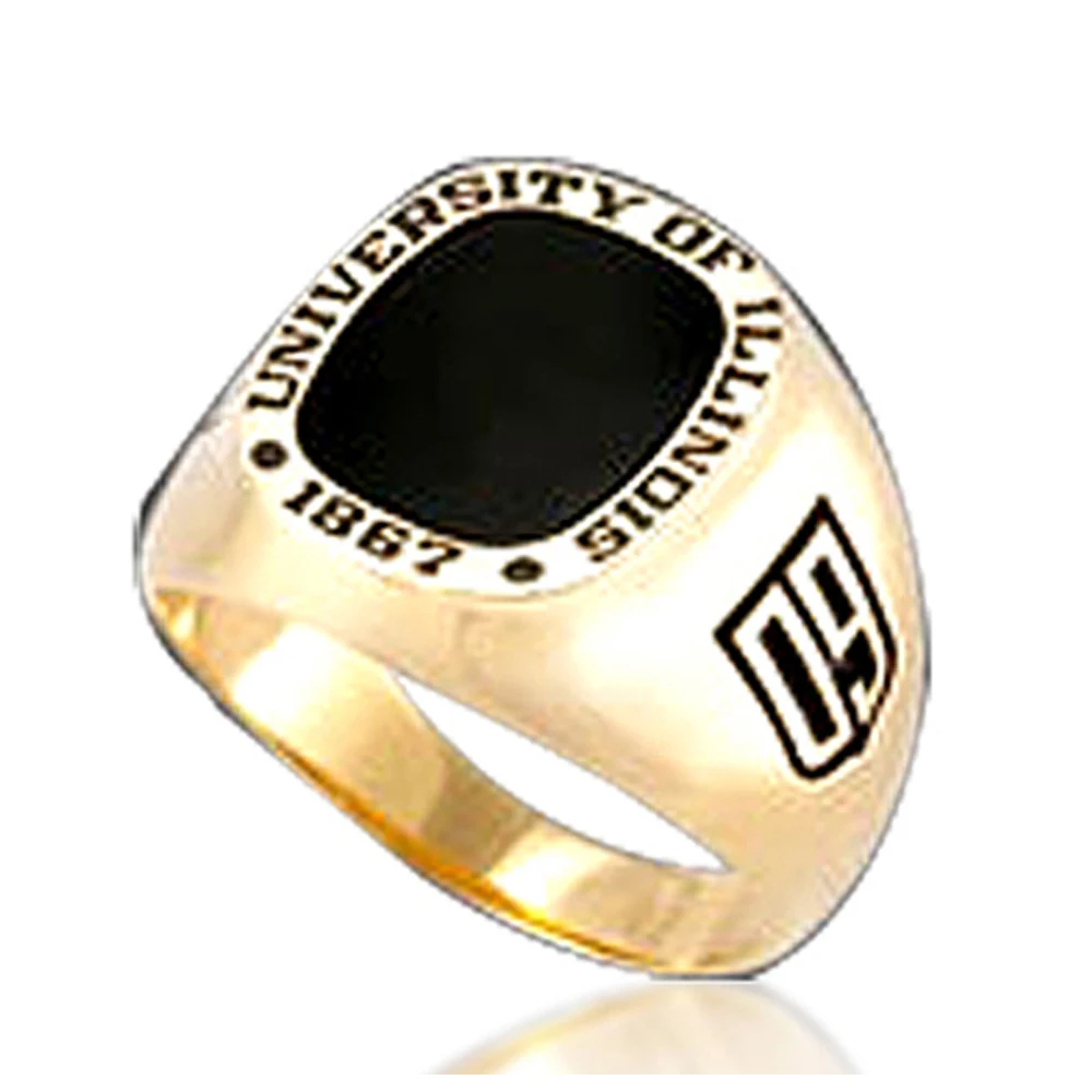Custom Design Blue Stone University Graduation Rings for Men