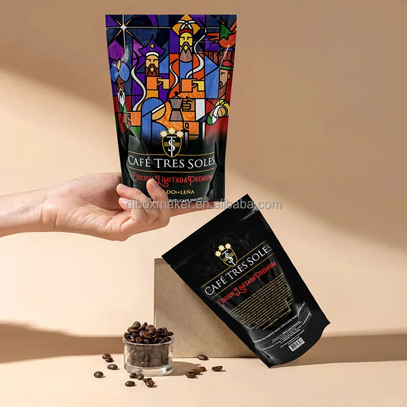 Custom Coffee Bean Packaging Pouch Valve Plastic Side Gusset Packages Zipper Aluminum Packing Stand Up Bag Printed Eco Friendly