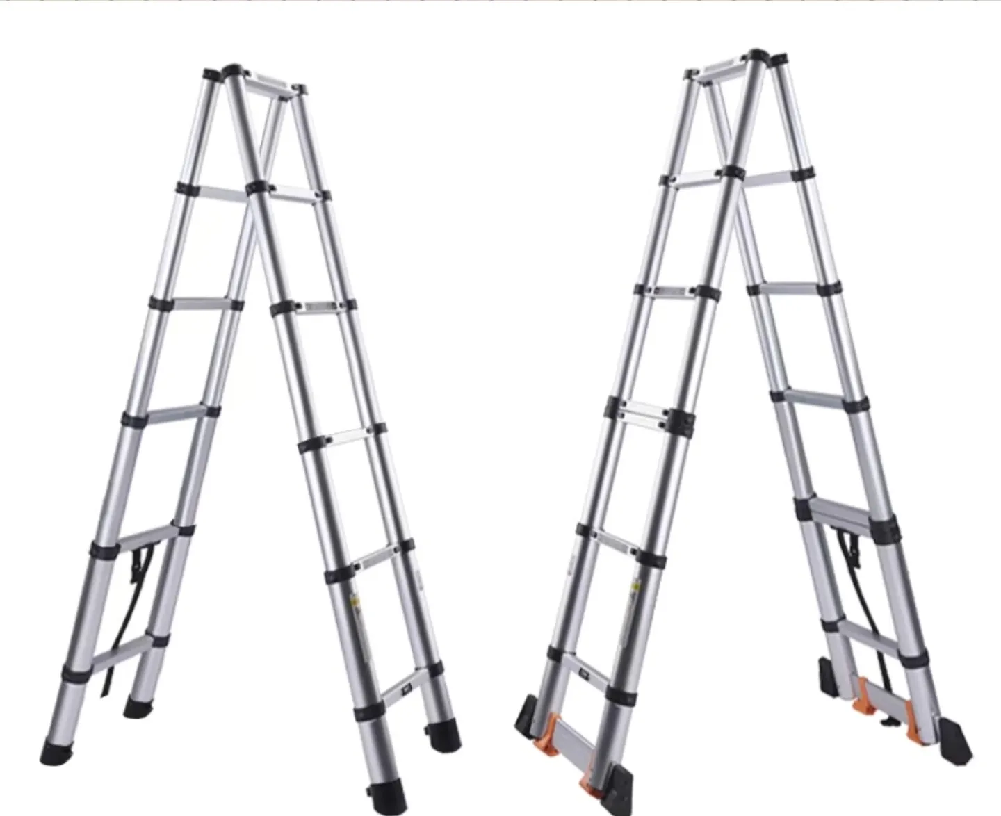 Space-Saving Telescopic Aluminum Folding Scaffold Ladder Ergonomic Herringbone Design Lifting Stairs