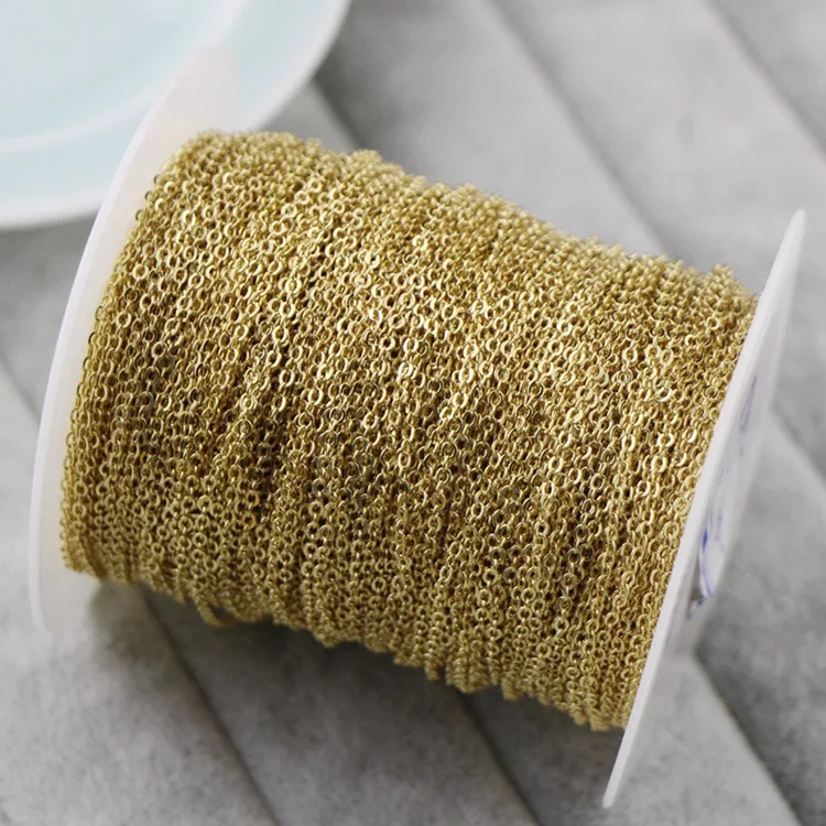 NANA high quality 14k italian gold plated chain,1.0mm brass O shape chain