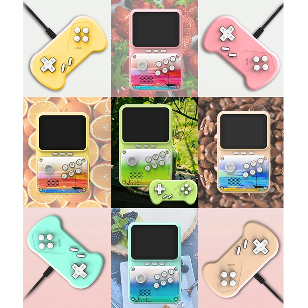 CoolRabbie 3 Inch TV Connection Macaroon 2 Players Game Console SUP 500 in 1 Classic Games Cheap Handheld