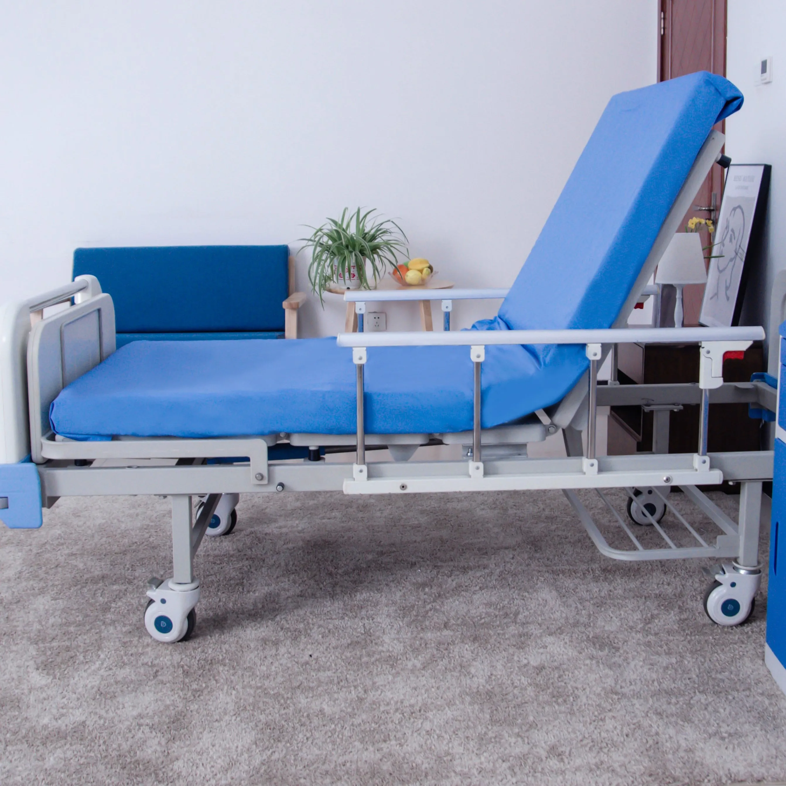 
2-Function cheap price medical ICU manual Patient nursing Hospital bed 