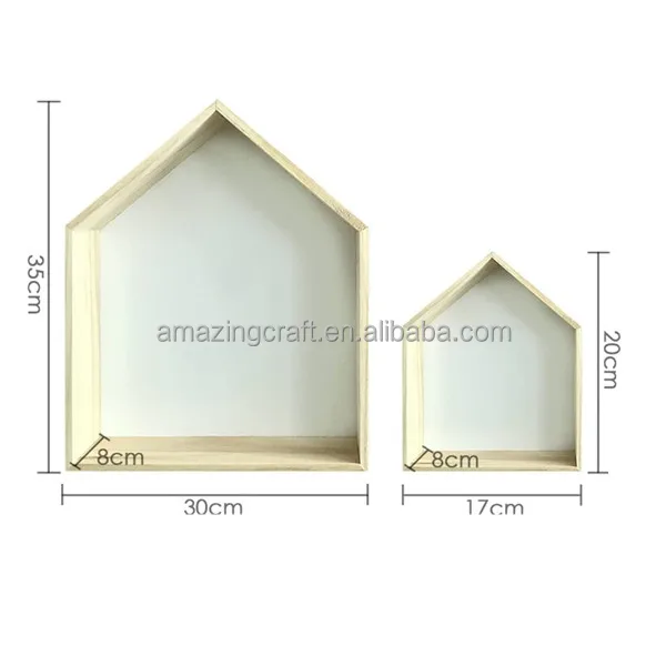 Clear Varnished Wood Photo Frame Box Picture Shadow Box with Hanger Hole