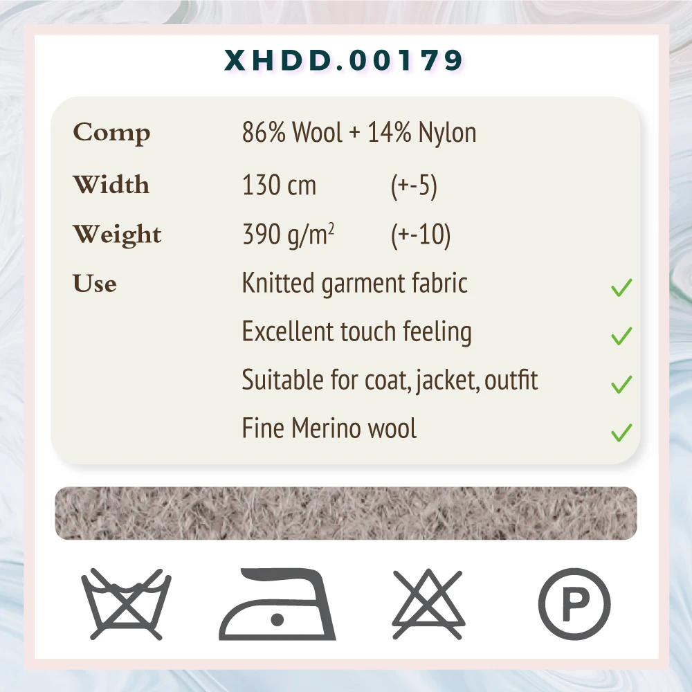 Stretch Breathable Merino Wool Double Faced 86%Wool 14%Nylon Flannel Knit Fabric For Winter Autumn Heavy Jacket Coat