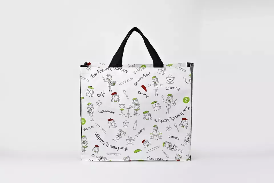 Оптовая продажа, рекламная Экологически чистая ламинированная продукция для супермаркета tnt, многоразовая сумка для покупок из нетканого полипропилена