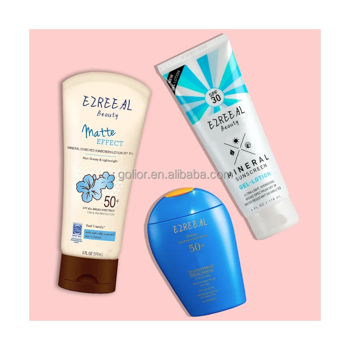 EZREEAL Private Label Physical Natural Sun cream protection water proof face and body Sunscreen