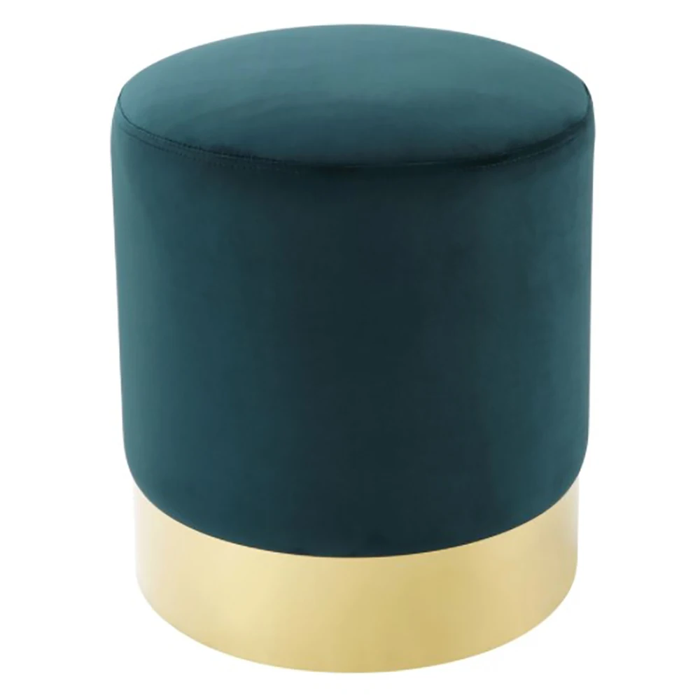 Hot sale modern dining room furniture removable cover round ottoman foot rest stool linen modern modular sofa with ottoman