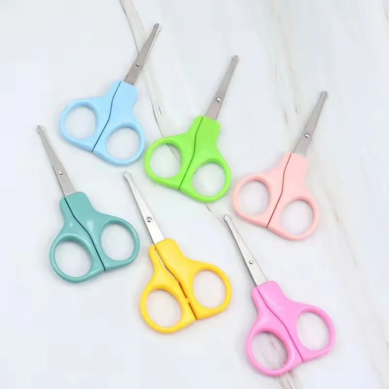 Blunt Tip Stainless Steel round Nose Hair & Nail Scissors for Babys Students Handmade Household Use