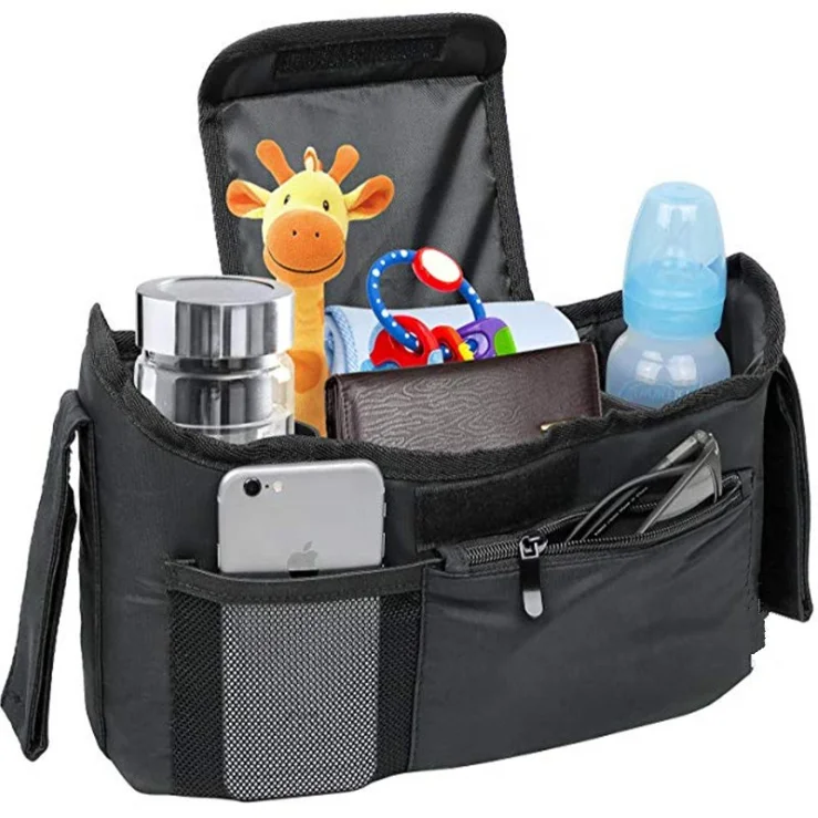 Universal Diaper Bag Baby Stroller Organizer Bag With Insulated Cup Holders