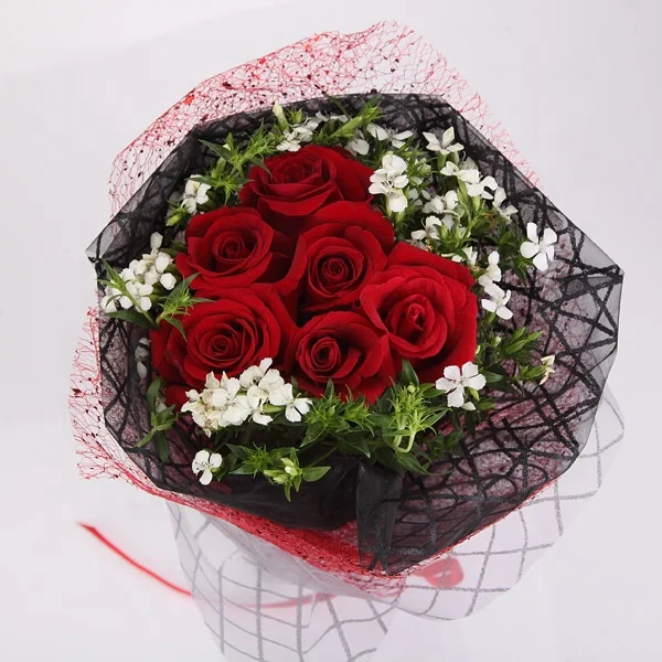 
flourish flocked Flower Wrapping Organza Fabric Gift Wrap material 