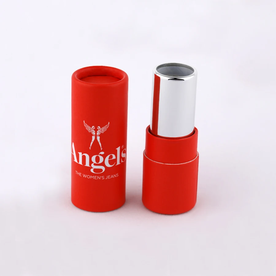 Cosmetic recycled push up white pink black white kraft chapstick packaging lip balm tubes cardboard