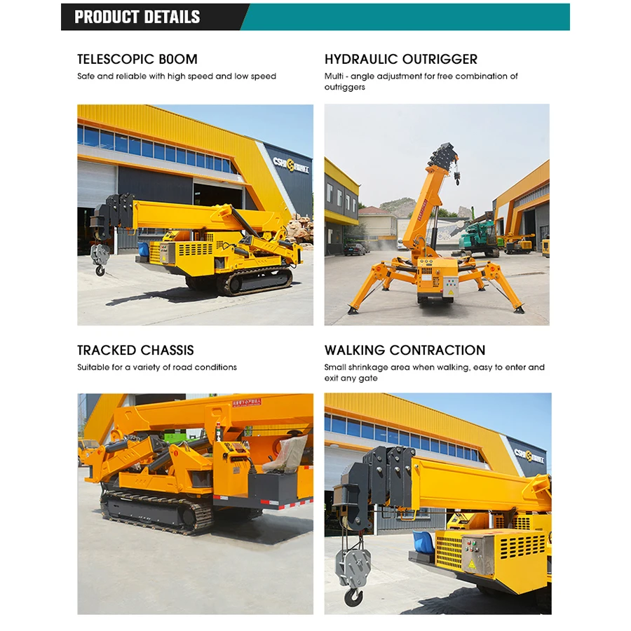 Online Wholesale Fullautomatic 5 Section 10t 12 Ton Spider Crane Small Spider Crane