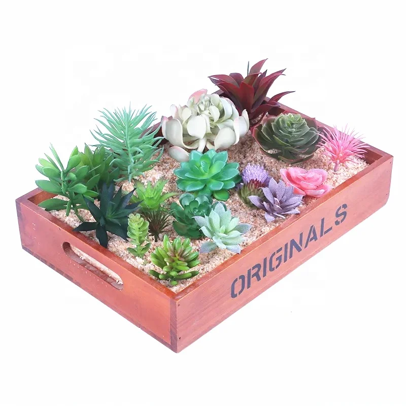 T271 Wholesale Indoor Outdoor PVC PE Faux Bulk Rare Cactus Succulents Plant In Pot Potted Wedding Artificial Succulents For Sale