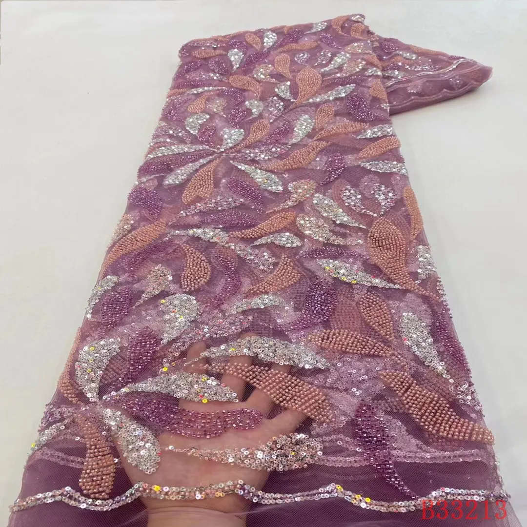 new luxury embroidery lace tablecloth beaded bridal laces with sequins designs fabric